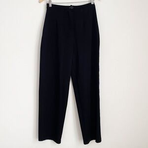 Black Handmade Stretch Trousers – Minimalist Classic Fit, Size 27/28